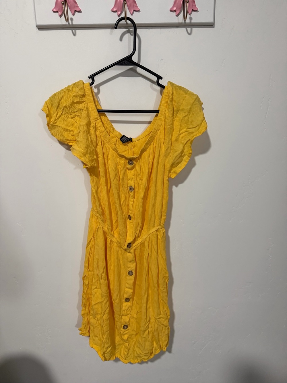 Rue21 Bright Yellow Button-Front Mini Dress